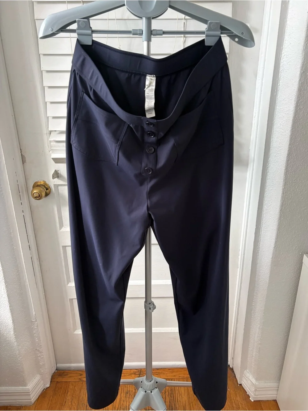 Halara DayStretch High Waisted Straight Leg Pants XL Tall Midnight Blue Pockets